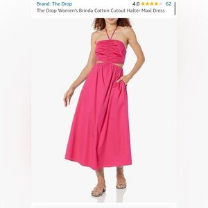 AMAZON THE DROP- Women’s Brinda Cotton Cutout Halter Maxi Dress